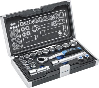 Набор трещотка с головками Hoegert Technik HT1R478 (18 предметов) - 1/1