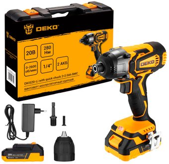 Винтоверт Deko DKIS20-Li Set 063-4392 (с 2-мя АКБ, кейс) - 1/1