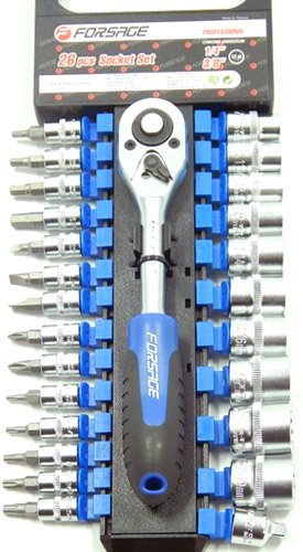 Набор трещотка с головками и битами FORSAGE 027-5 MSA 27 предметов - 1/1