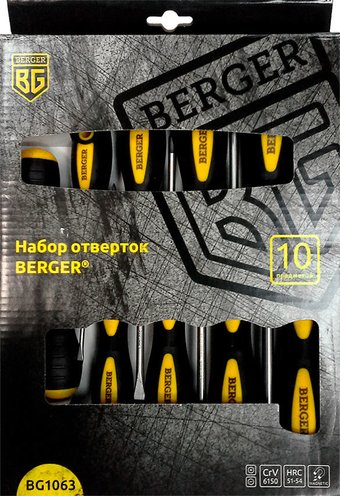 Набор отверток Berger BG1063 (10 предметов) - 1/1
