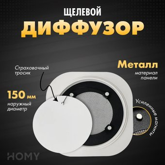 Вентиляционная решетка HOMY Air Круглый AIR001 d150 (белый) - 1/1