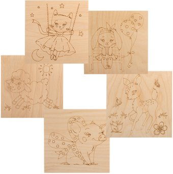 Доска для выжигания Rexant Малыши зверята 12-0933 (5 шт) - 1/1