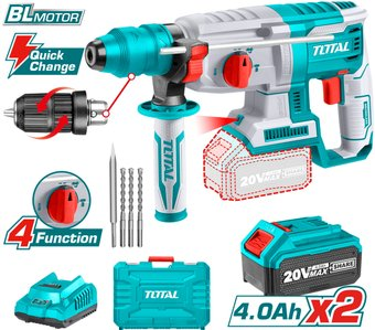 Перфоратор Total TRHLI202289 (с 2-мя АКБ, кейс, оснастка) - 1/1