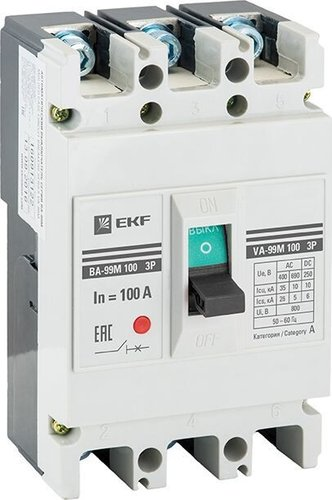 Выключатель нагрузки EKF PROxima ВА-99М 100/63А 3P 35кА mccb99-100-63m - 1/1