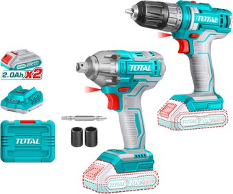 Total TOSLI230702 (шуруповерт, гайковерт, с 2-мя АКБ, кейс) - 1/1