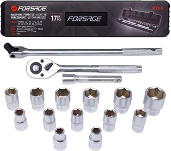 Набор трещотка с головками FORSAGE F-4172-5 (17 предметов) - 1/1