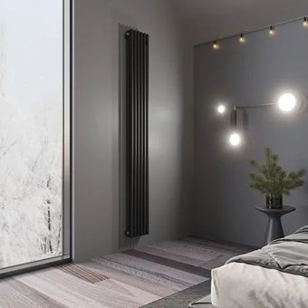 Дизайн-радиатор Faberg Extra 2 (4 секции, черный матовый RAL-9005) - 1/1