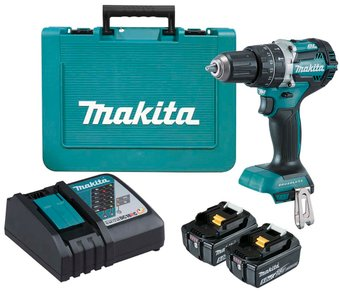 Ударная дрель-шуруповерт Makita DHP484RTE (с 2-мя АКБ, кейс) - 1/1
