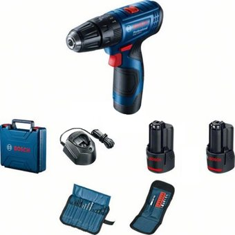 Ударная дрель-шуруповерт Bosch GSB 120-LI Professional 06019G8102 (с 2-мя АКБ, кейс, набор оснастки) - 1/1
