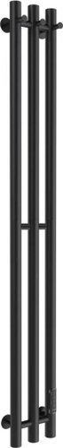 Полотенцесушитель Маргроид Ferrum Inaro СНШ 80x6x12 3 крючка, Черный матовый, скрытого монтажа, таймер справа - 1/1