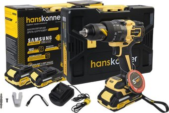 Ударная дрель-шуруповерт Hanskonner HCD20165PRO (с 2-мя АКБ, кейс) - 1/1