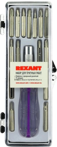 Набор отвертка с битами Rexant 12-4704 (16 предметов) - 1/1