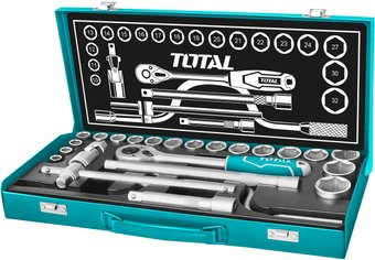 Набор трещотка с головками Total THT141253 (24 предмета) - 1/1