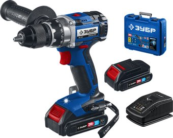 Дрель-шуруповерт Зубр Профессионал DB-201-22 (с 2-мя АКБ, кейс) - 1/1