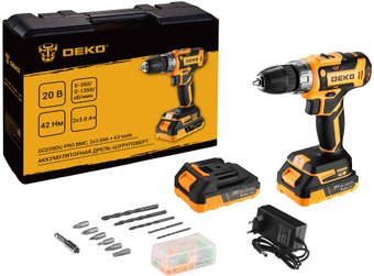Дрель-шуруповерт Deko GCD20DU PRO Set63 083-1039 (с 2-мя АКБ, кейс) - 1/1