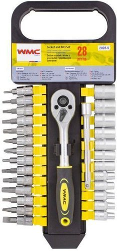 Набор трещотка с головками и битами WMC Tools WMC-2028-5 (28 предметов) - 1/1
