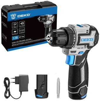 Дрель-шуруповерт Deko Loner 12V Pro 085-1011 (с 2-мя АКБ, кейс) - 1/1