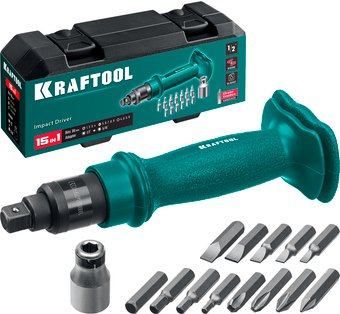 Набор отвертка с битами KRAFTOOL 25550-H10 (15 предметов) - 1/1