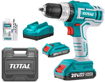 Ударная дрель-шуруповерт Total TIDLI20031 (с 2-мя АКБ, кейс, набор оснастки) - 1/1