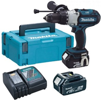 Ударная дрель-шуруповерт Makita DHP451RTJ (с 2-мя АКБ, кейс) - 1/1