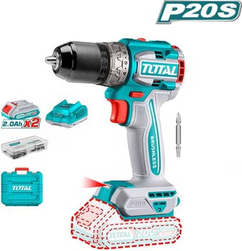 Дрель-шуруповерт Total TDLI20602 (с 2-мя АКБ, кейс, оснастка) - 1/1