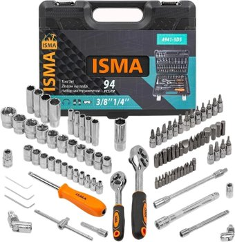 Набор трещотка с головками и битами ISMA ISMA-4941-5DS (94 предмета) - 1/1