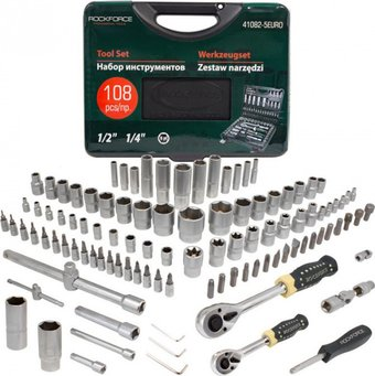 Набор трещотка с головками и битами RockForce RF-41082-5EURO (108 предметов) - 1/1