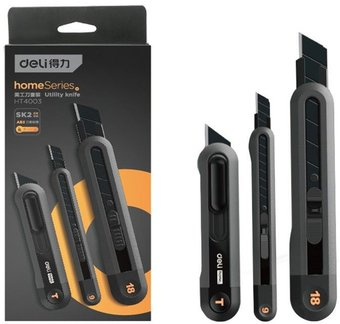 Нож строительный Deli HT4003 3 шт - 1/1