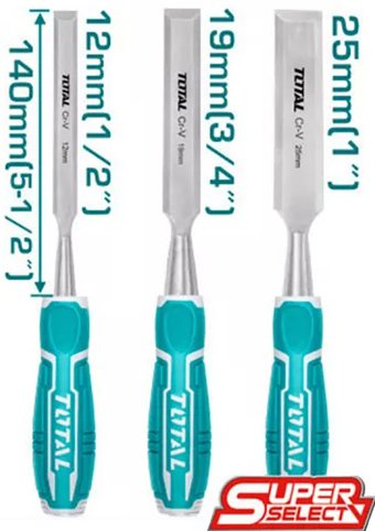 Набор стамесок Total THT41K0302 (3 предмета) - 1/1