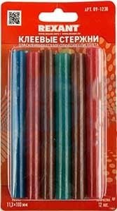 Клеевые стержни Rexant 09-1230 (12 шт, разноцветный) - 1/1