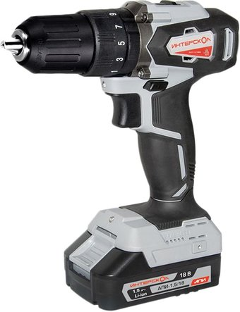 Ударная дрель-шуруповерт Интерскол ДАУ-13/18ВК 573.1.2.70 (с 2-мя АКБ 1.5 Ah, кейс) - 1/1